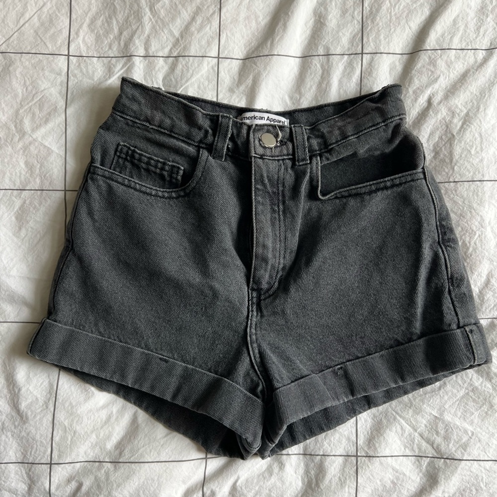 American Apparel Women's Dark Gray Jean Shorts